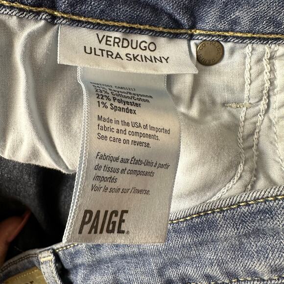 PAIGE Verdugo Ultra Skinny Jeans Women’s 28 High Rise Medium Wash Denim - Picture 12 of 13